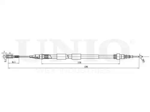Трос ручного тормоза UNIO CAB-60033