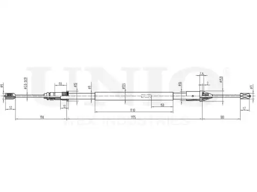 Трос ручного тормоза UNIO CAB-60034