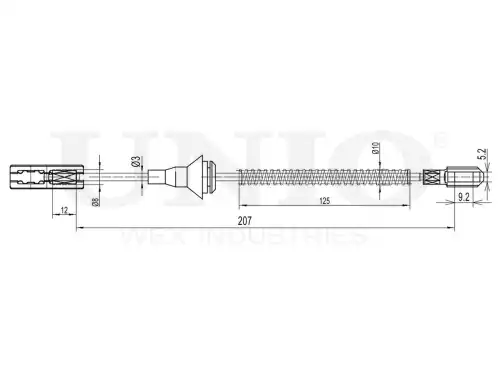 Трос ручного тормоза UNIO CAB-60035