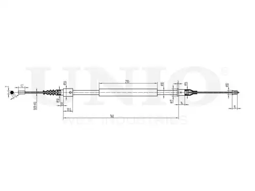 Трос ручного тормоза UNIO CAB-60038