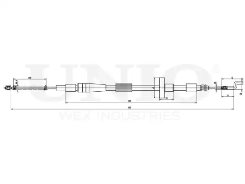 Трос ручного тормоза UNIO CAB-60061