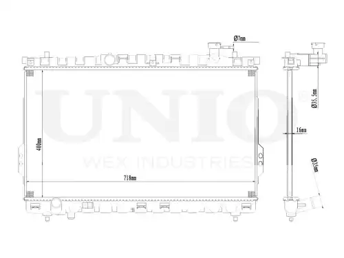 Радиатор системы охлаждения двигателя UNIO RAD-10029