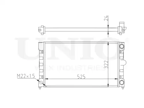 Радиатор системы охлаждения двигателя UNIO RAD-10068