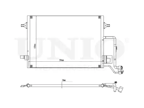 Радиатор кондиционера (конденсатор) UNIO RAD-30007