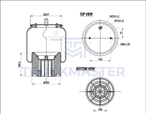 Пневмоподушка TRUCKMASTER TM70-63182