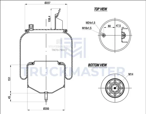 Пневмоподушка TRUCKMASTER TM7078043