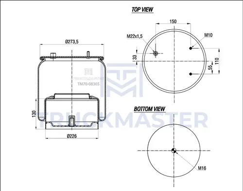 Пневмоподушка TRUCKMASTER TM70-08365