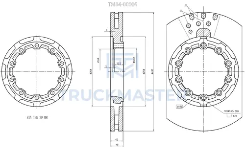Тормозной диск TRUCKMASTER TM14-00005