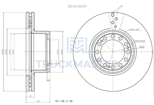 Тормозной диск TRUCKMASTER TM1400009