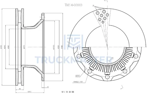 Тормозной диск TRUCKMASTER TM14-00003