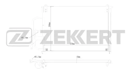 Радиатор кондиционера (конденсатор) ZEKKERT MK3208