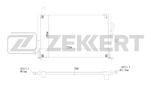 Радиатор кондиционера (конденсатор) ZEKKERT MK3206