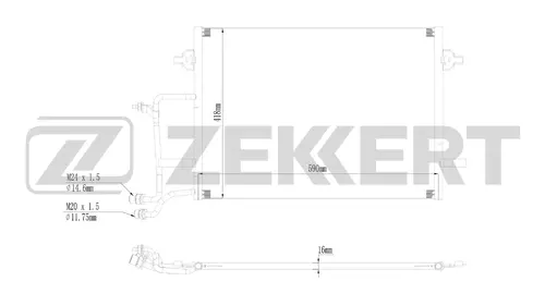 Радиатор кондиционера (конденсатор) ZEKKERT MK3201