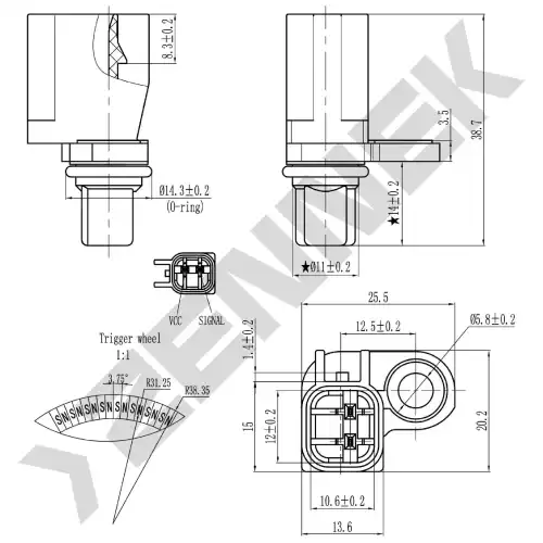 Датчик ABS ZENNEK DAS0098