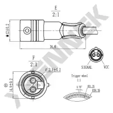 Датчик ABS ZENNEK DAS0057