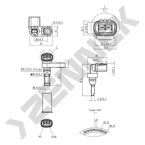 Датчик ABS ZENNEK DAS0068