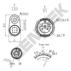 Датчик ABS ZENNEK DAS0046