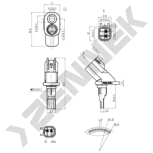 Датчик ABS ZENNEK DAS0075