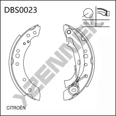 Тормозные колодки барабанные ZENNEK DBS0023