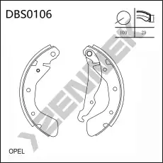Тормозные колодки барабанные ZENNEK DBS0106
