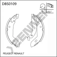 Тормозные колодки барабанные ZENNEK DBS0109