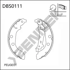 Тормозные колодки барабанные ZENNEK DBS0111