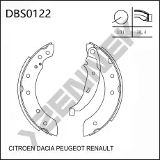 Тормозные колодки барабанные ZENNEK DBS0122