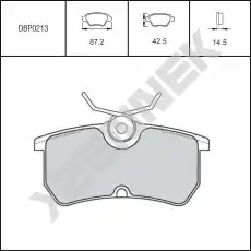 Тормозные колодки дисковые ZENNEK DBP0213