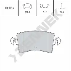 Тормозные колодки дисковые ZENNEK DBP0216
