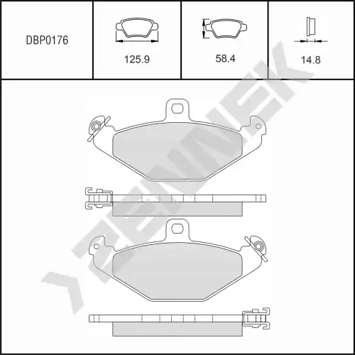 Тормозные колодки дисковые ZENNEK DBP0176