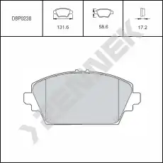 Тормозные колодки дисковые ZENNEK DBP0238