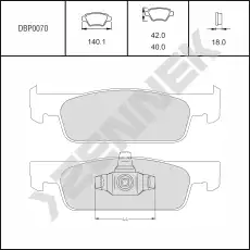 Тормозные колодки дисковые ZENNEK DBP0070