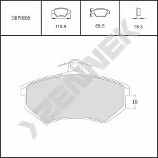Тормозные колодки дисковые ZENNEK DBP0065