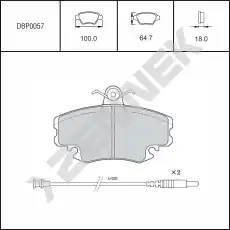 Тормозные колодки дисковые ZENNEK DBP0057