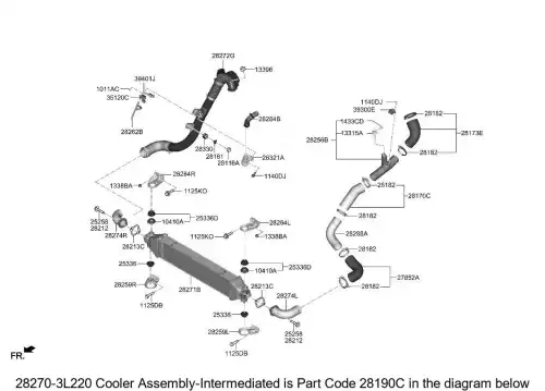 COOLER ASSY-INTER 282703L220 HYUNDAI / KIA