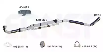 глушитель средняя часть SEAT 550062 ERNST