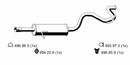 глушитель средняя часть Ford 330183 ERNST