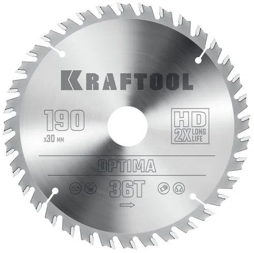 ДИСК ПИЛЬНЫЙ ПО ДЕРЕВУ Т 36951-190-30 KRAFTOOL