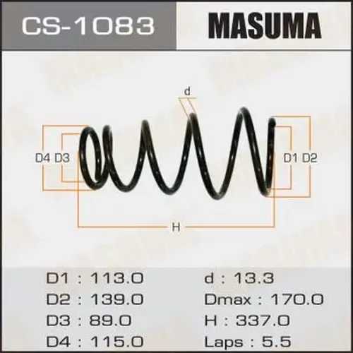 Пружина подвески CS-1083 MASUMA