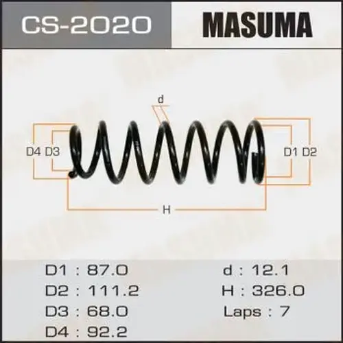 Пружина подвески CS-2020 MASUMA