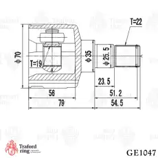 ШРУС внутренний к-кт!\ Daewoo Matiz 98> GE1047 TRAFORD RING