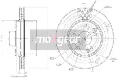 Тормозной диск MAXGEAR 19-0725 вентилируемый , передняя ось