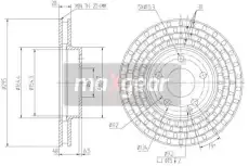 Тормозной диск MAXGEAR 19-1260 вентилируемый , передняя ось