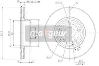 Тормозной диск MAXGEAR 19-1261 вентилируемый , передняя ось