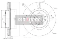 Тормозной диск MAXGEAR 19-1328 вентилируемый передняя ось