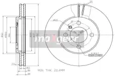 Тормозной диск MAXGEAR 19-0691 вентилируемый , передняя ось