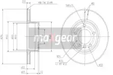 Тормозной диск MAXGEAR 19-0692 вентилируемый , передняя ось