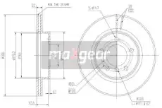 Тормозной диск MAXGEAR 19-1016 вентилируемый , передняя ось