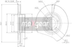 Тормозной диск MAXGEAR 19-1043 вентилируемый , передняя ось