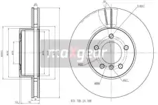 Тормозной диск MAXGEAR 19-1069 вентилируемый , передняя ось